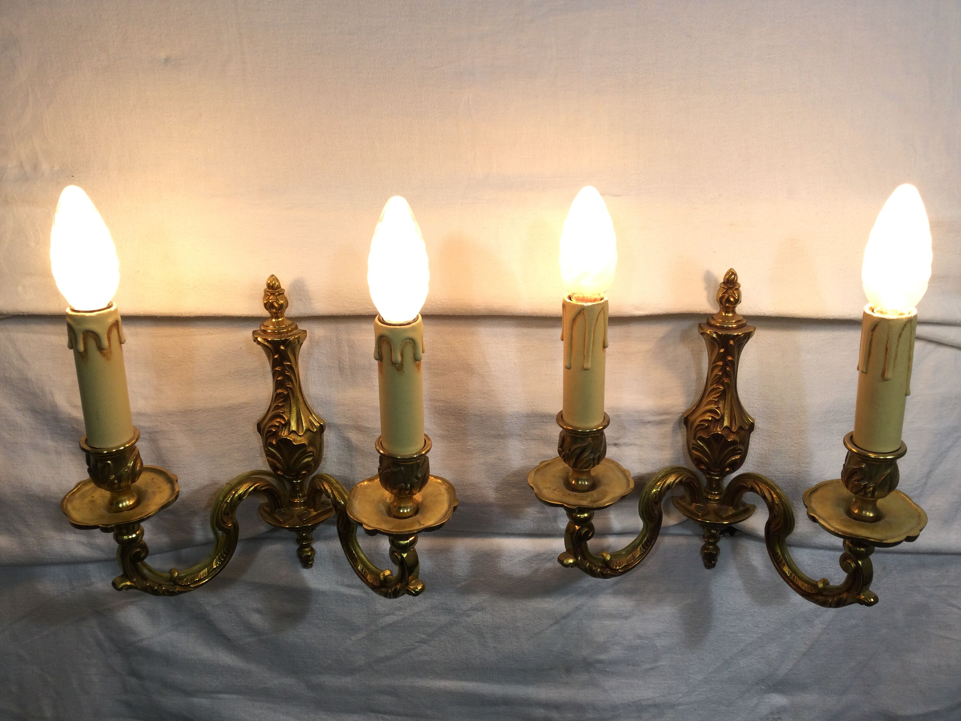 Pair of sconces Bronze 2 Lights
