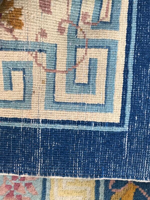 Large vintage Chinese knotted 370 X 450 CM hand carpet