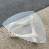 Free-form travertine coffee table circa 1980