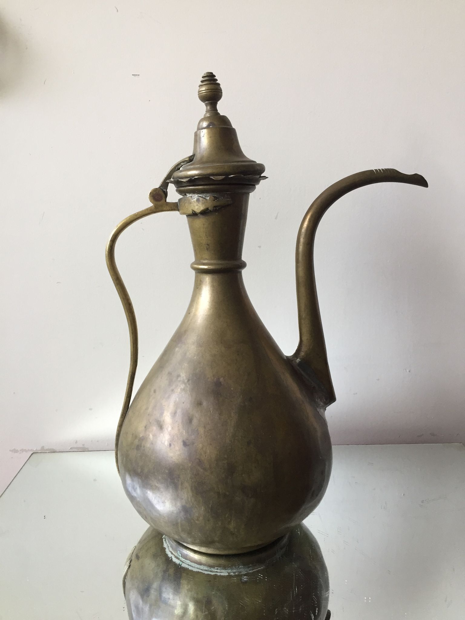 Ottoman Brass Ewer Antique Candleholder