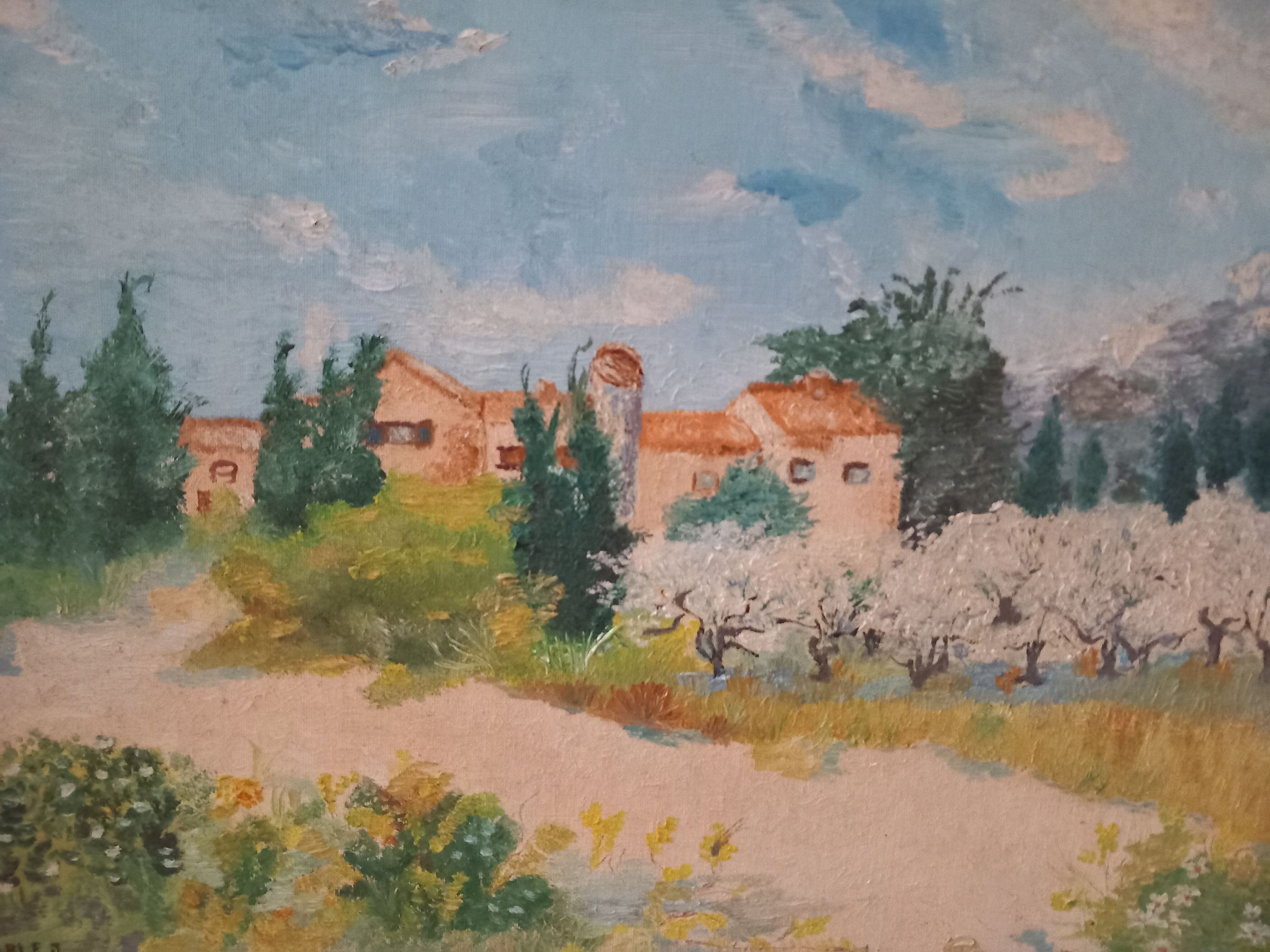 Oil on panel signed-landscape