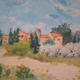Oil on panel signed-landscape