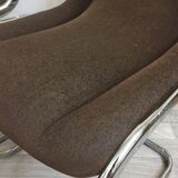 Pair velvet chairs & chrome, 1970