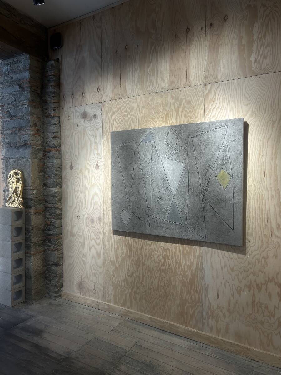 Georges Ferrato - Brutalist painting Cement on canvas