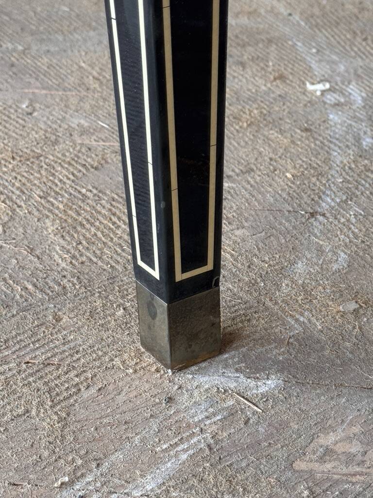Maison Jansen black lacquered wooden desk from the 1960s with chair.
