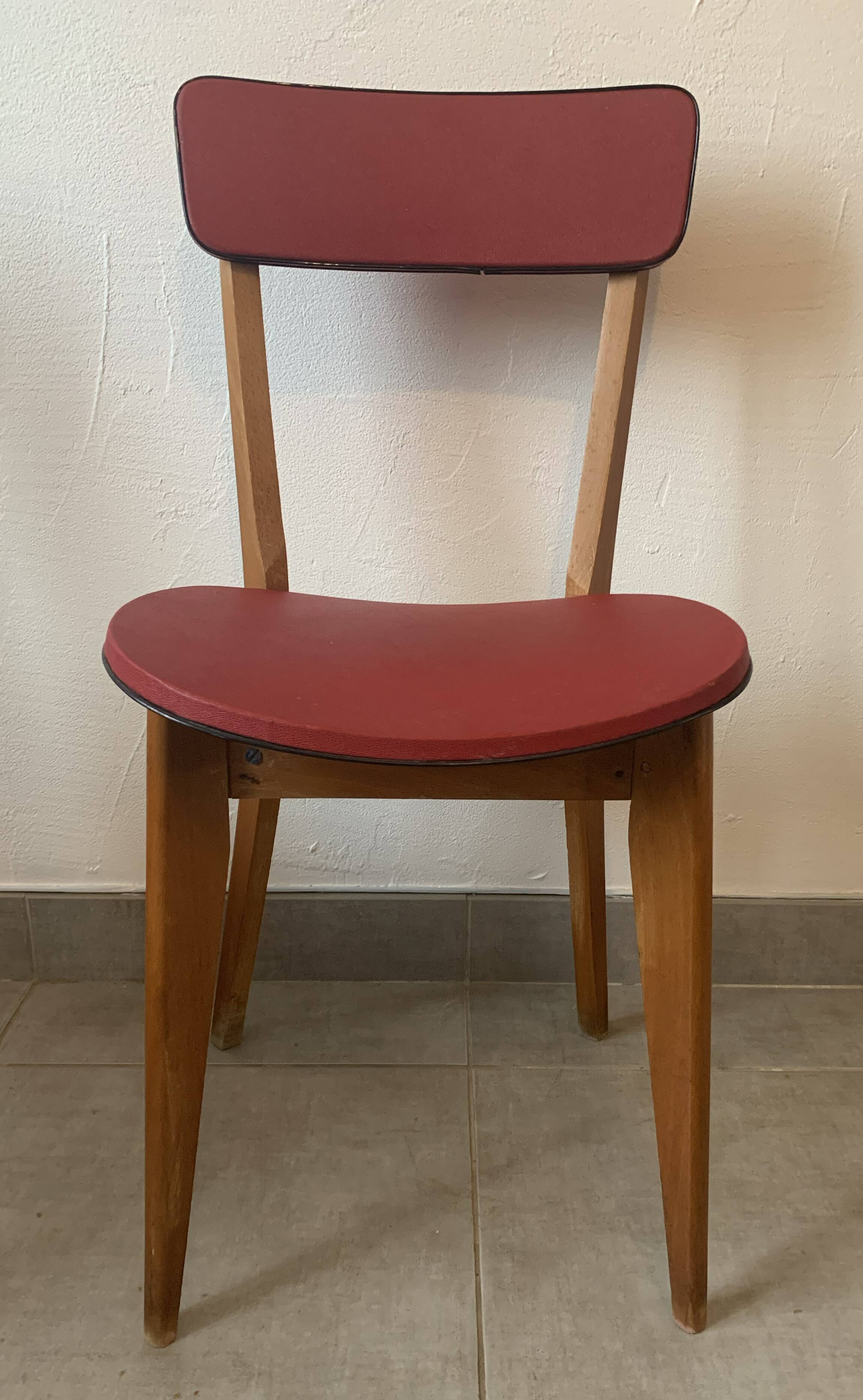 Set de 4 chaises bistrot vintage, années 50 (Taille adulte)