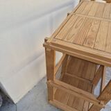 Pair of vintage pine bookcases and shelves, Maison Regain style, 1970s design