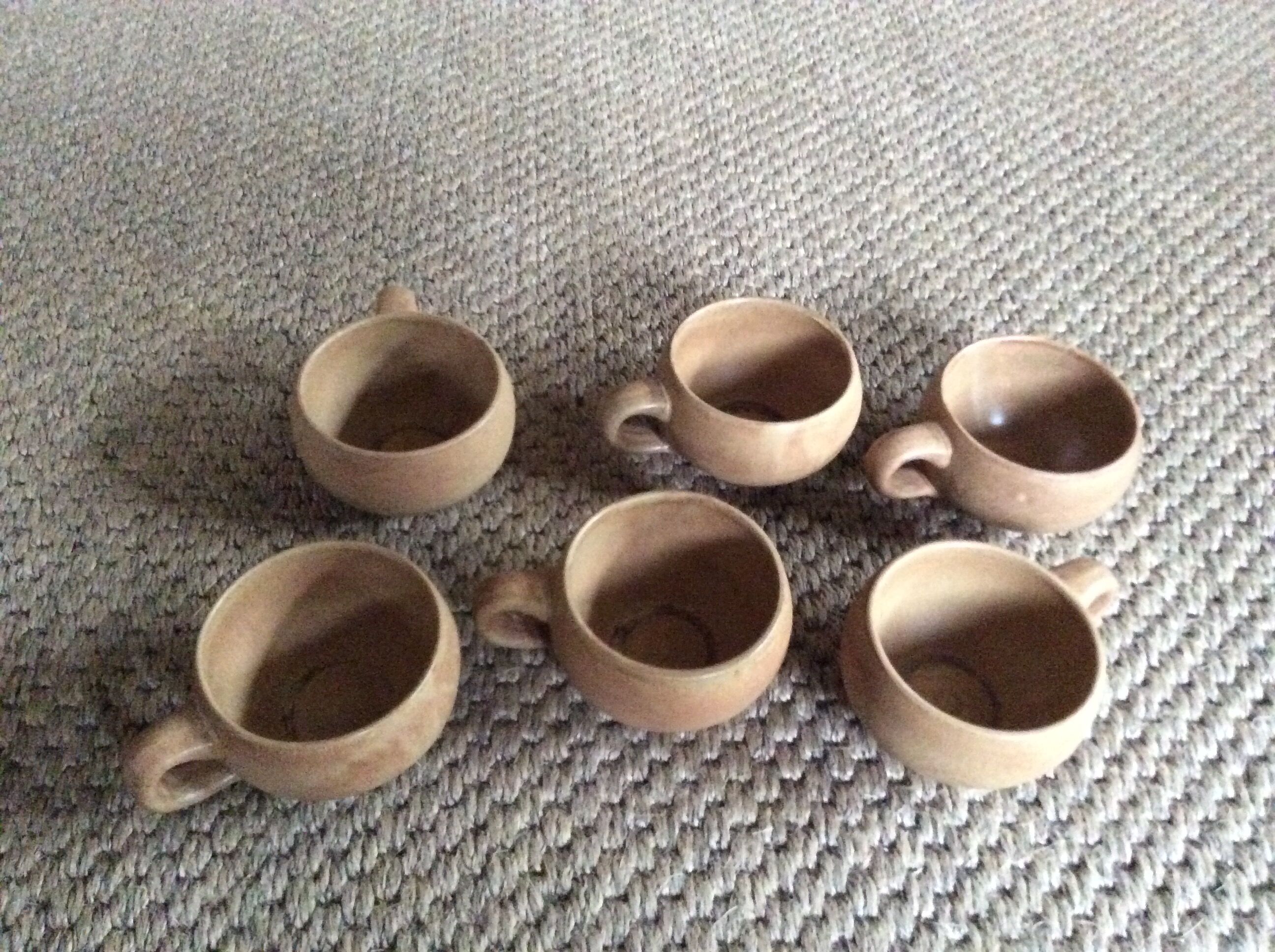 Series of 6 sandstone cups