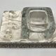 SKLO UNION Ashtray with pestle • 1960 • Czechoslovakia • Pressed glass