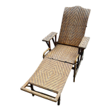 Rattan chaise longue 1960