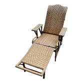 Chaise longue en rotin 1960
