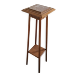 Art Deco sculpted pedestal in solid wood and marble – circa 1930