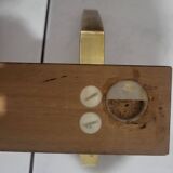 Scandinavian design coat hook in teak and gold aluminum