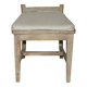Pair of Swedish-style accent chairs in recycled pine with upholstered seats.
