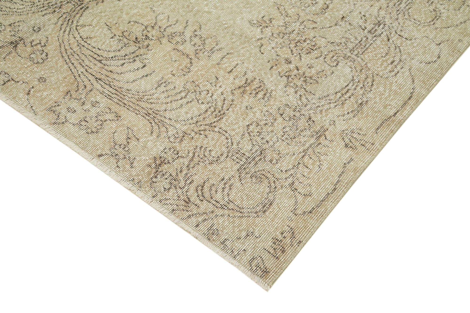 Hand-knotted rustic turkish beige rug 198 cm x 307 cm