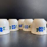 Set of 5 Vintage "Honorine" Mugs - Moulin des Loups (Orchies)