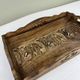 Vintage decorative wooden plateau – elephant frieze