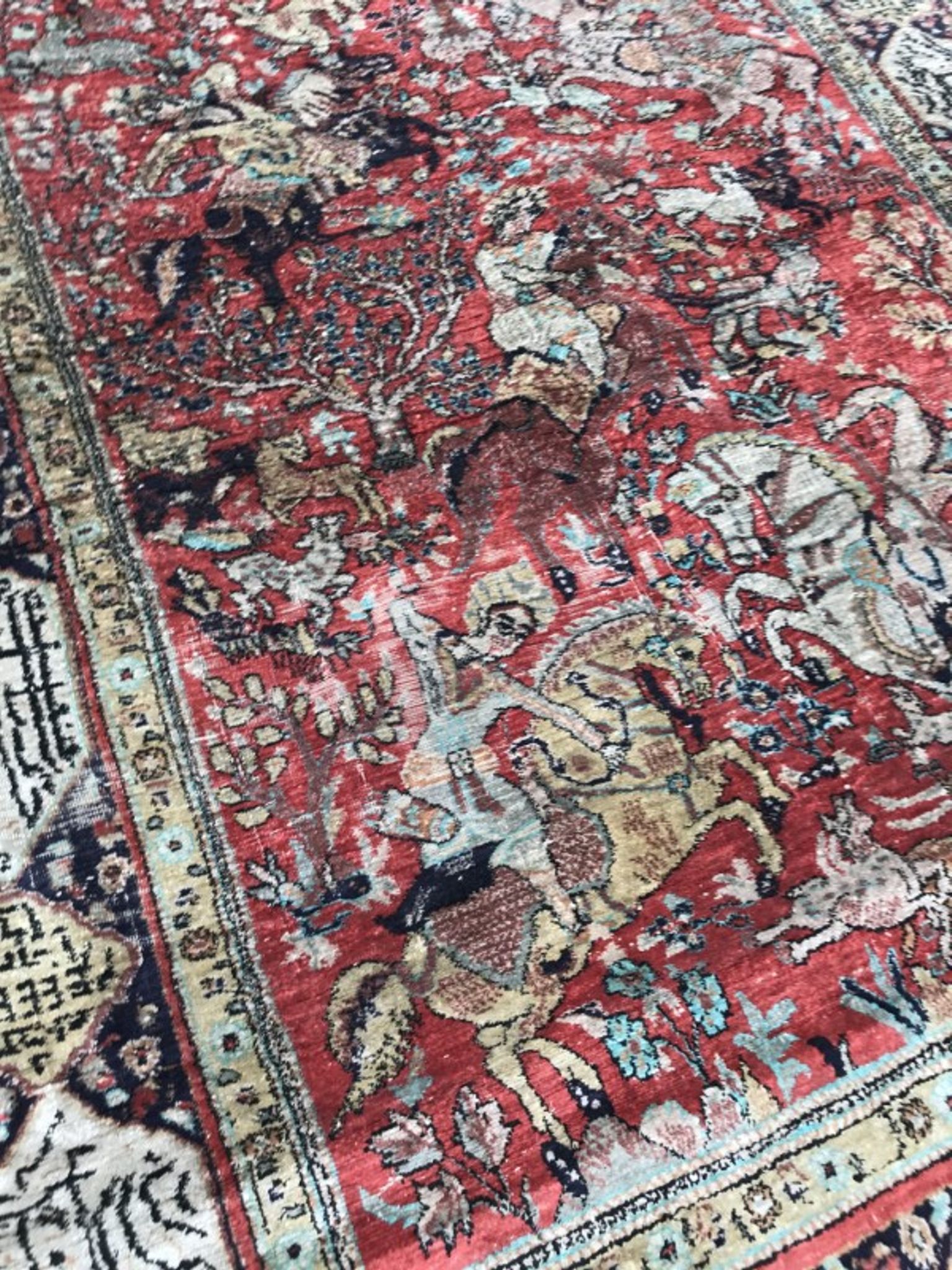 Vintage Persian Ghoum 108 X 164 CM hand made silk carpets