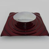 Paul Neuhaus wall lamp in red glass and chrome reflector
