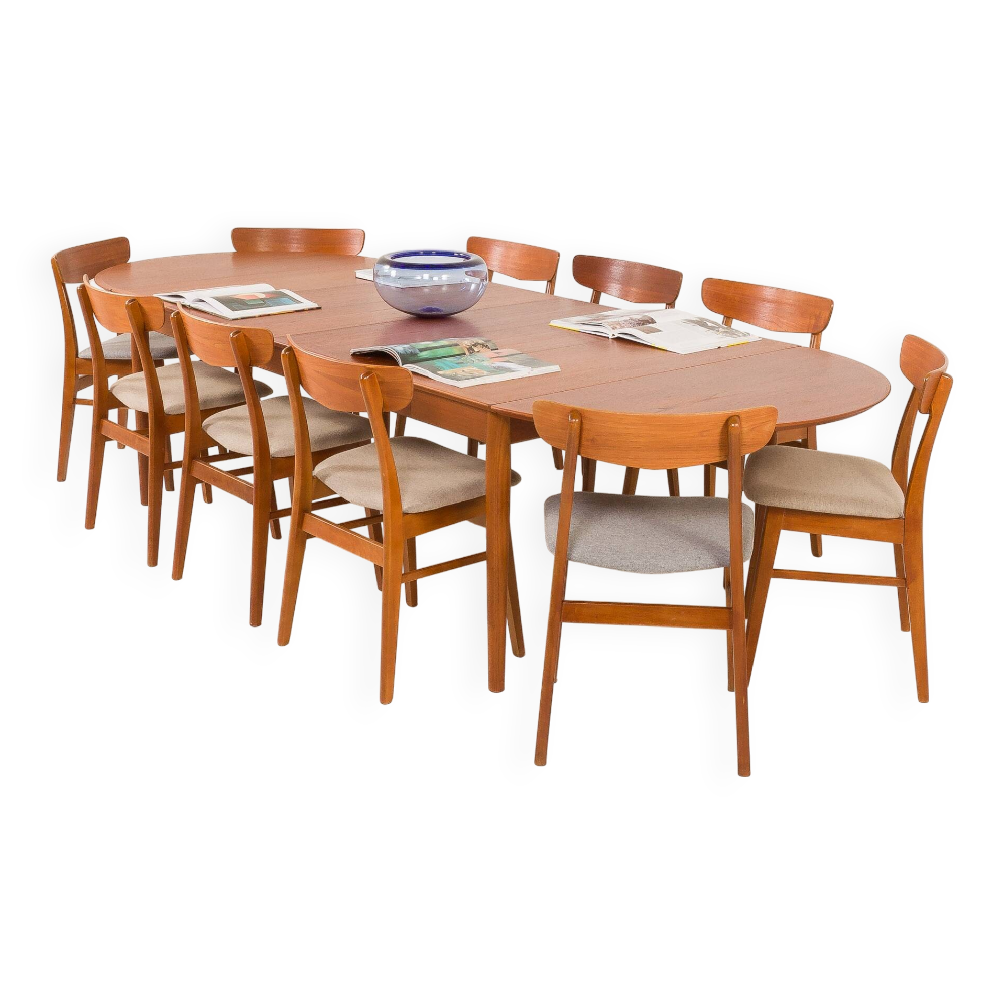 Arne Vodder extra long 290 cm teak extension table, for Sibast, Denmark 1960s