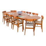 Arne Vodder extra long 290 cm teak extension table, for Sibast, Denmark 1960s