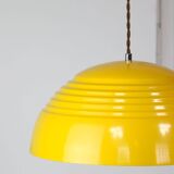 Lampe vintage restaurée en métal jaune, années 80