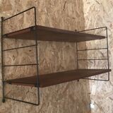 Vintage two-tier wall shelf string