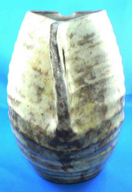 Details on Valauris sandstone pitcher by A.Kostanda, 1950s