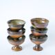 Ensemble de 6 coupes en grès vernissé, fabrication artisanale, 1970