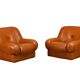 Rino Maturi Depositato Lounge Chairs in cognac leather for Mimo Padova