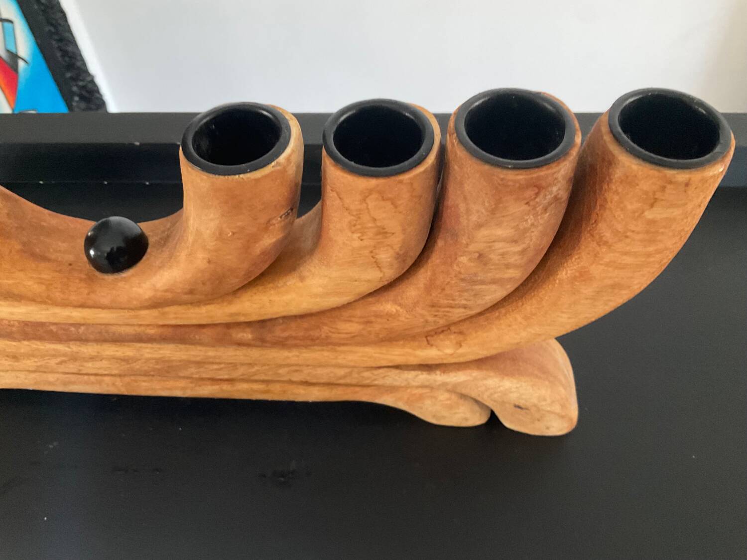 Scandinavian wooden candlestick 8 lights