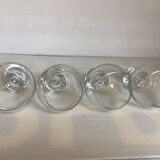 Four large bubble-style glasses by Kosta Boda.