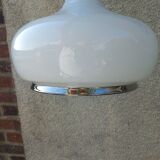 White opaline light fixture from the 1970s