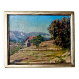 1920s French Impressionist Oil on Panel – Signed Provence Farmhouse Landsca