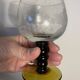 3 two-tone stemmed glasses with olive green stems