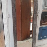 Antique mirror beveled restyled silver patinated black 58x159cm