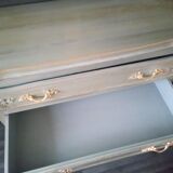 Louis XV-style patinated grey chest of drawers