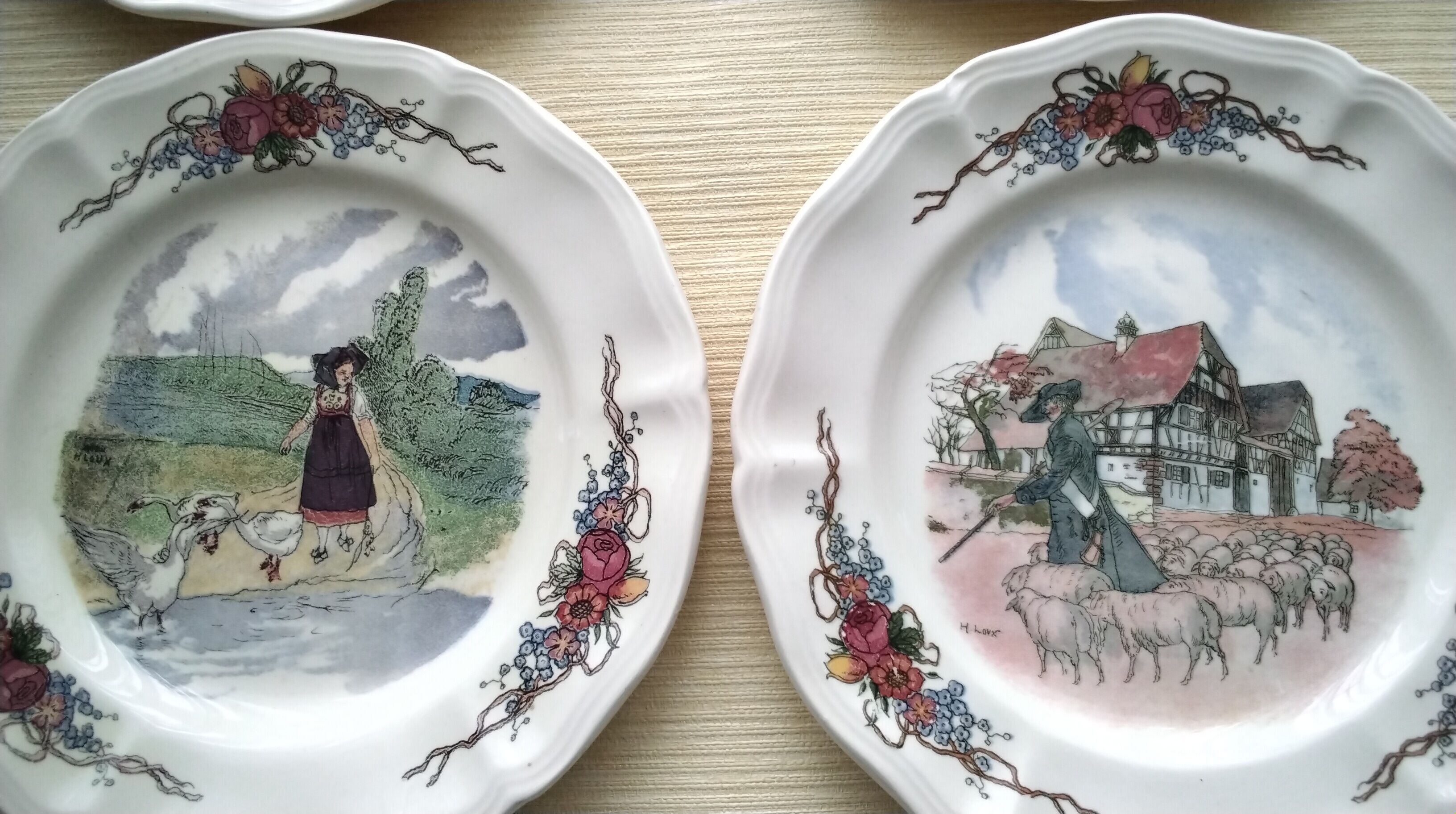 Set of 6 dessert plates in Sarreguemines model Obernai