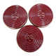 3 small vintage burgundy duck coasters or glasses with gold edging