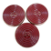 3 small vintage burgundy duck coasters or glasses with gold edging