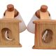2 vintage pine wall light fixtures