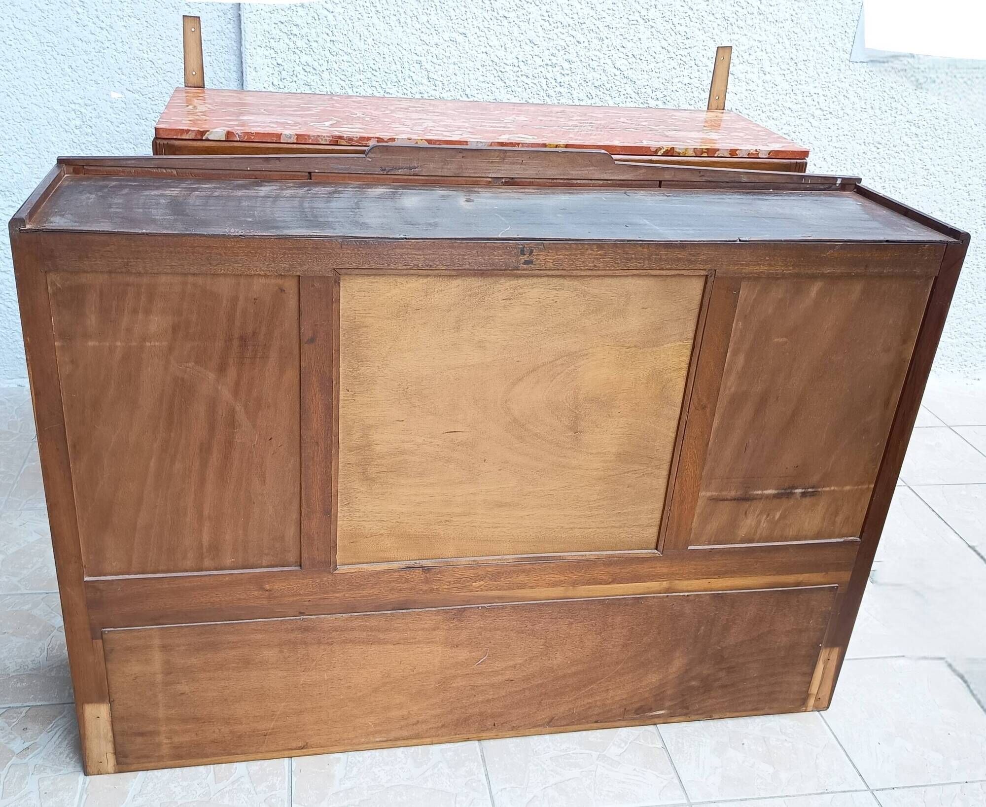 Buffet vaisselier époque Art Déco en ronce de noyer