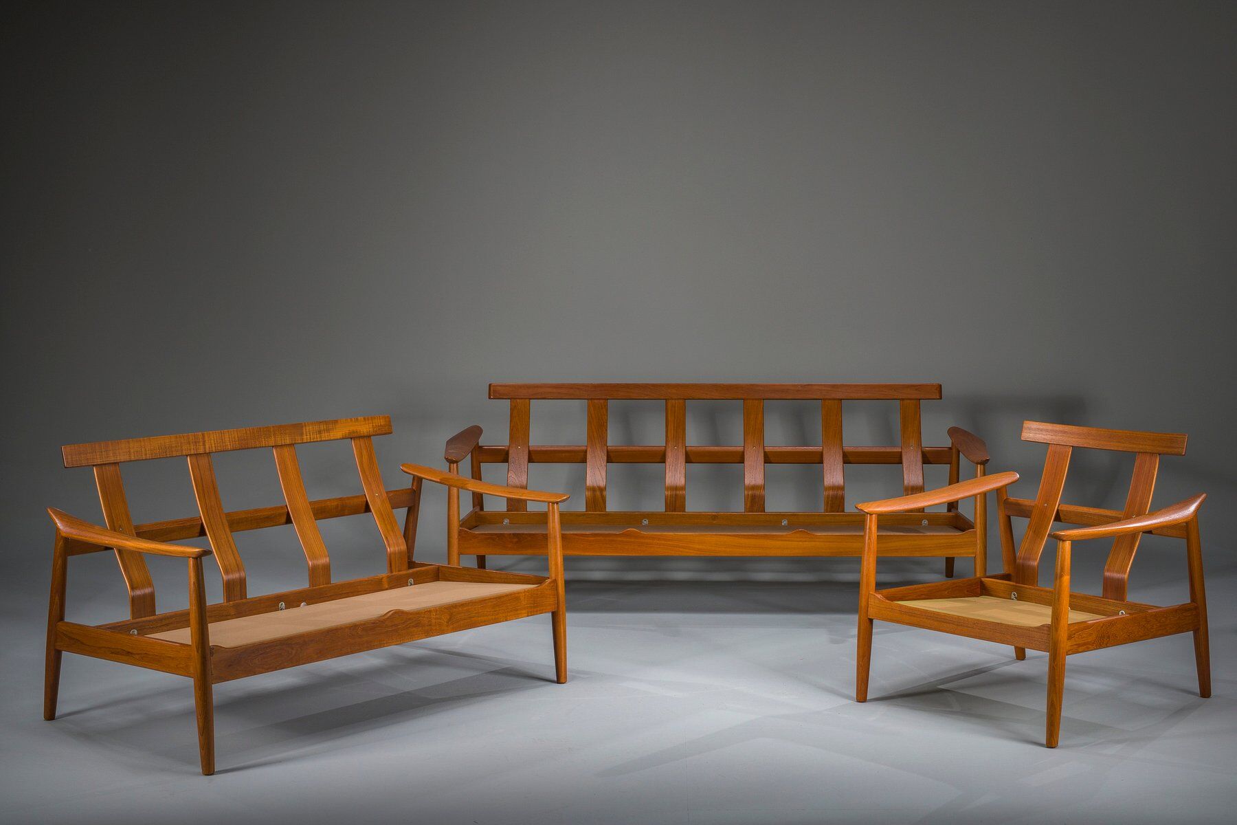 Danish modern seating set in teak by Arne Vodder for France & Søn, 1960s, set of 3