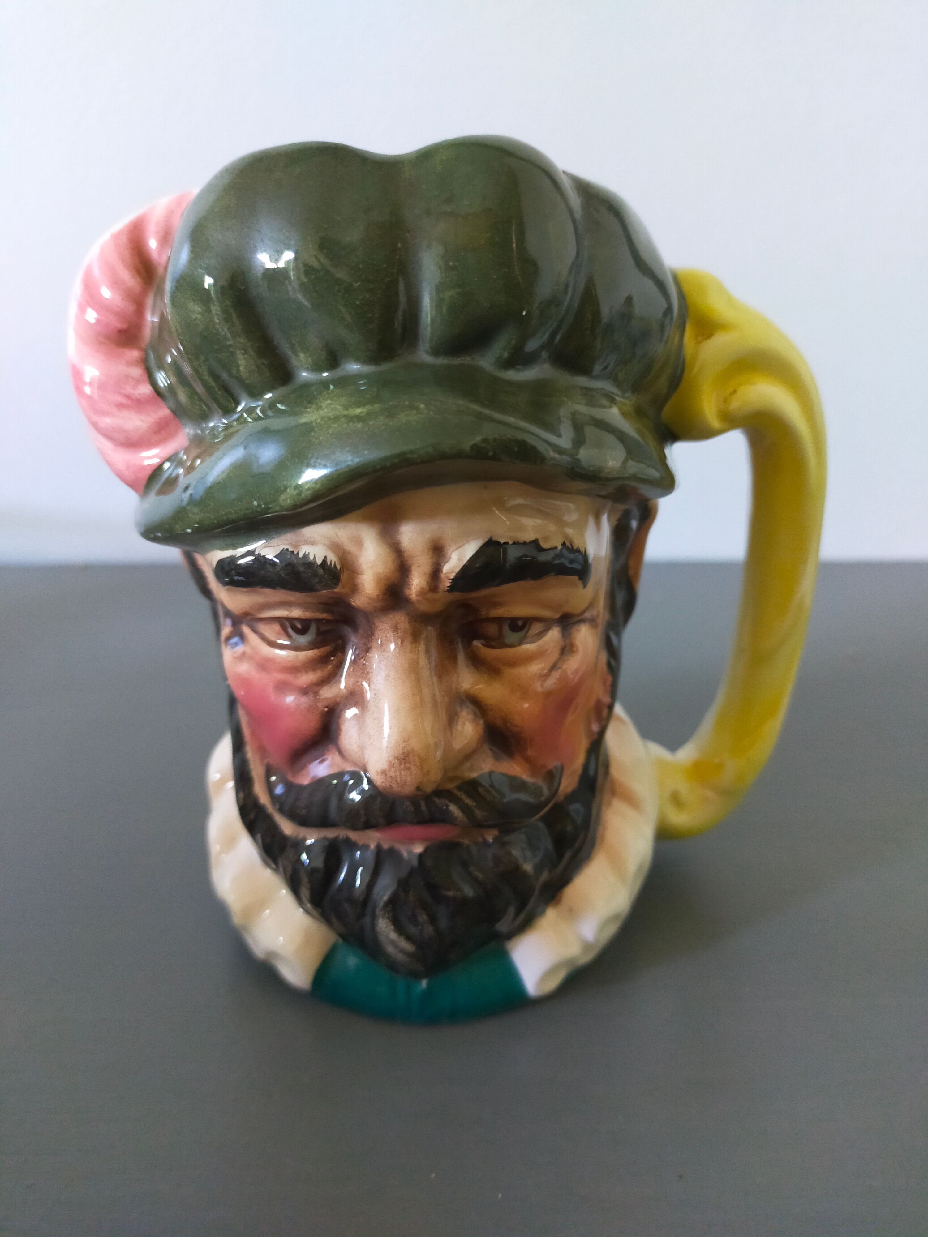 Vintage ceramic face mug, royal doulton style character figure