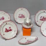 GIEN factory. Earthenware service called "landscapes". 29 pieces.