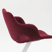 Sculptural "Scimitar" dining set in burgundy bouclé - Boris Tabacoff