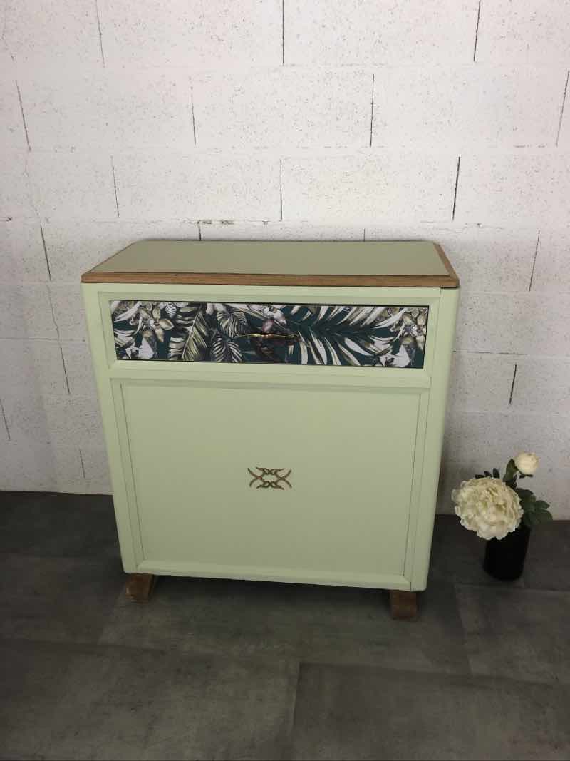 Vintage folding bed cabinet