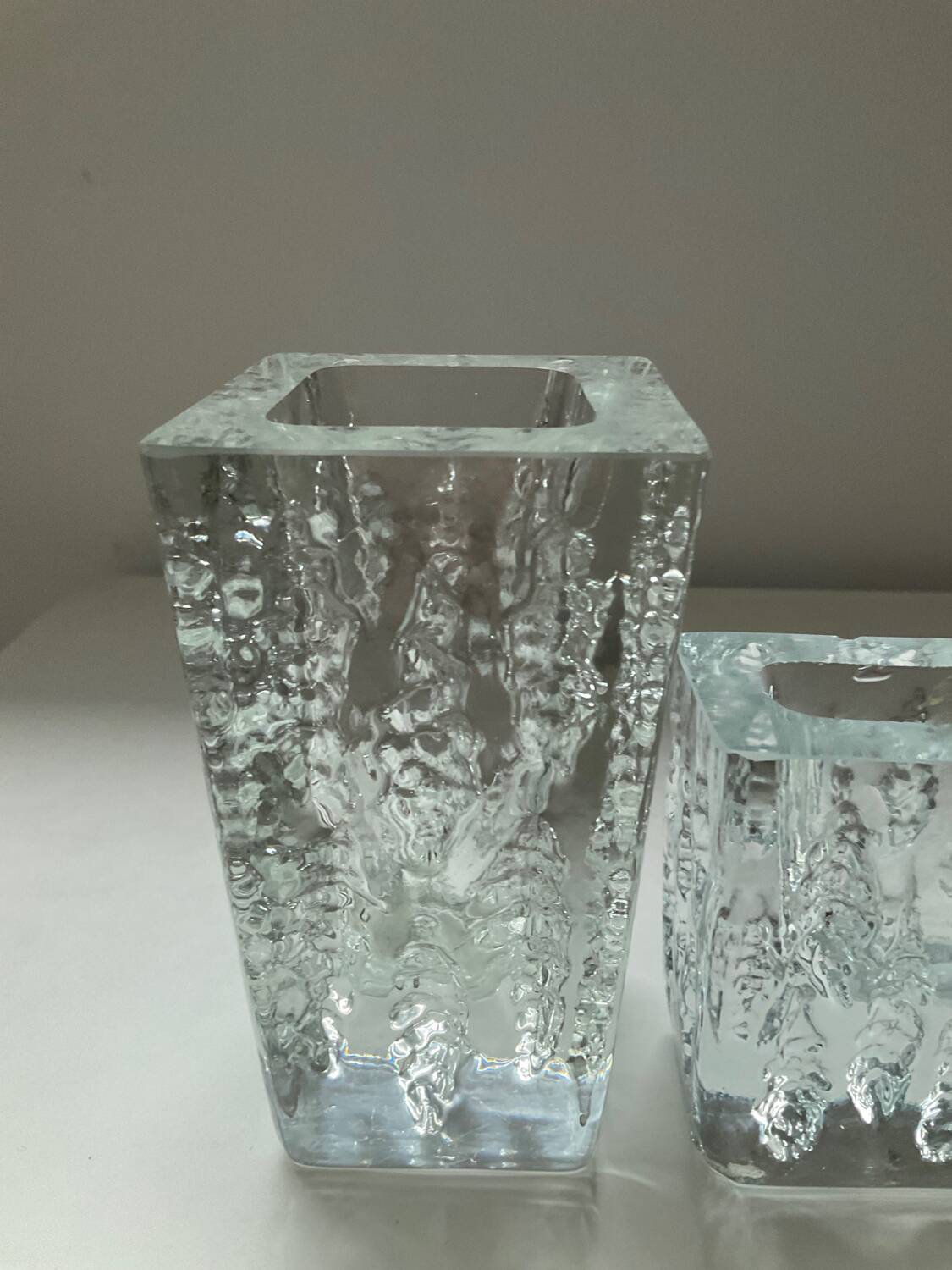 Duo of brutalist vases by Kurt Wokan from the 60s-70s