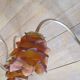 2 brass appliques leaves flowers tulip glass paste