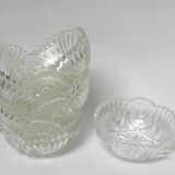 6 cups in chiseled glass